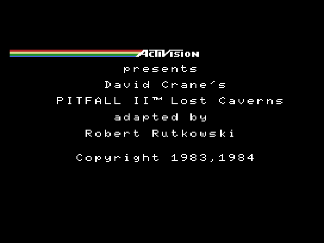 Pitfall II - Lost Caverns Title Screen